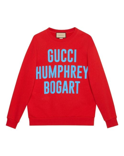 Gucci Red 'Humphrey Bogart' Print Sweatshirt for men