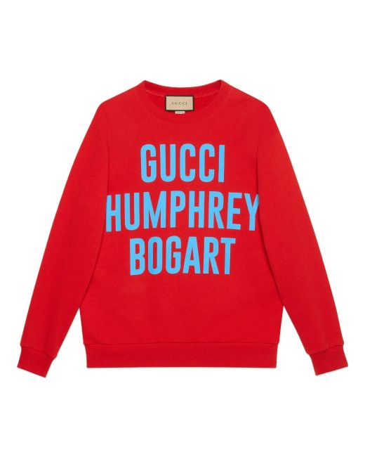 Gucci Red 'humphrey Bogart' Print Sweatshirt '' for men