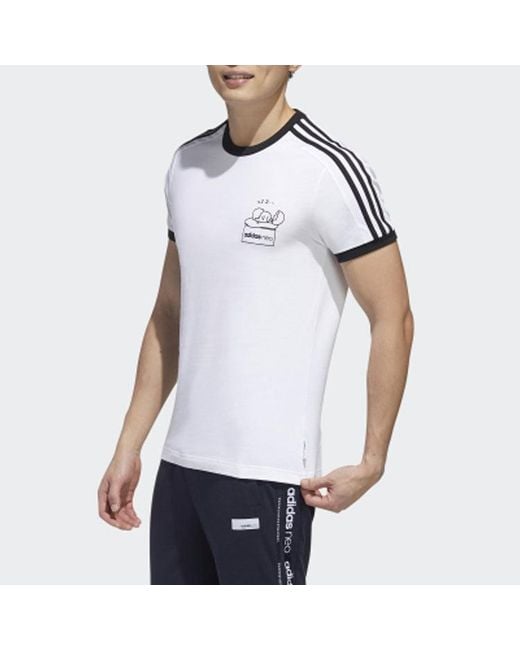 Adidas White Neo Crossover Sports Short Sleeve for men