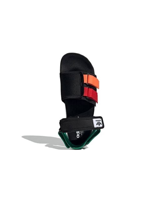 Adidas Black Adilette Sandal 4.0 Scarlet True'