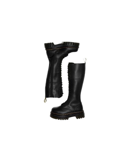 Dr. Martens Black (Wmns) Dr.Martens Audrick 20-Eye Leather Knee High Platform Boots