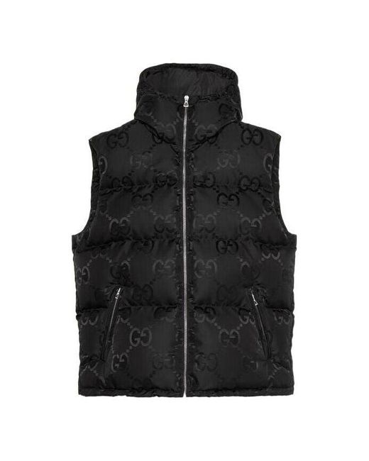 Gucci Black gg-monogram Print Padded Shell-down Gilet for men
