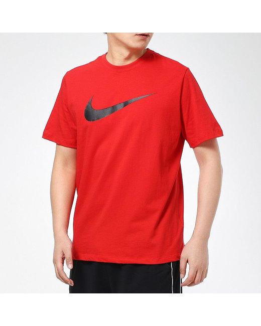 Nike Red Sportswear Swoosh Casual Sports Short Sleeve for men