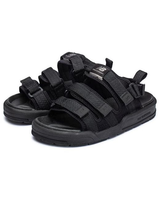 New Balance Black Stripes Casual Style Logo Sandals