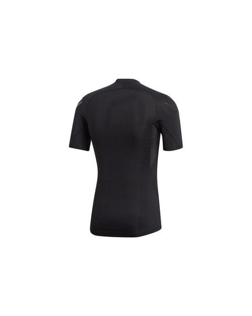 Adidas Black Stripe Printing Training Short Sleeve for men