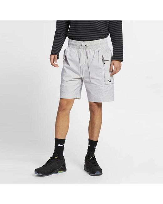 Nike White Running Sports Big Pocket Cargo Shorts Creamy for men