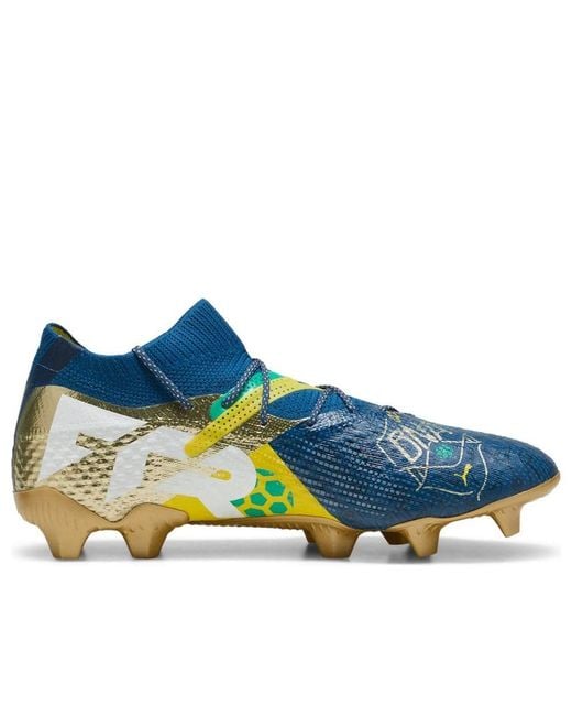 PUMA S Future 7 Ultimate Firm Ground Football Boots Blue/yellow/gold 9 for men