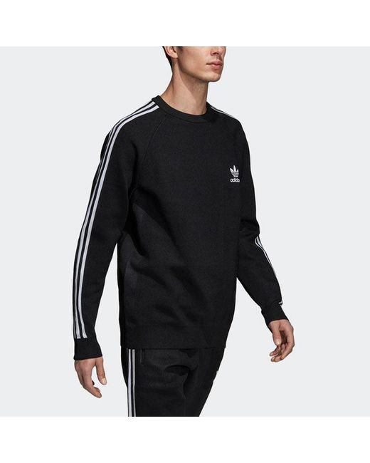 Adidas Black Originals 3 Stripes Knit Crew for men