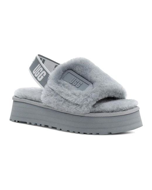Ugg Gray (Wmns) Disco Slide Cozy Thick Sole Casual Slipper
