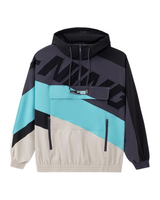 Li-ning Blue Logo Print Gore-Tex Sport Hoodie for men