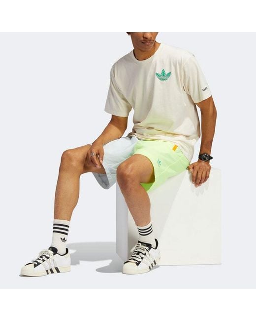Adidas White Originals Trefoil Leaves Back Large Logo Alphabet Printing Athleisure Casual Sports Short Sleeve T-Shirt for men