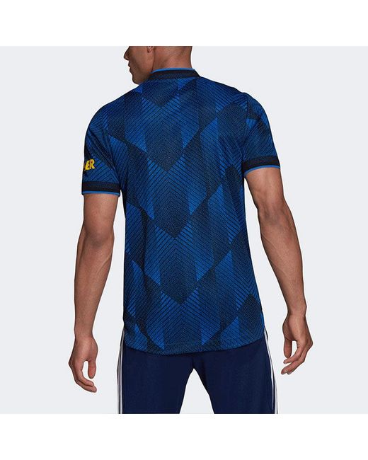 Adidas Blue 21-22 Season Player Edition Soccer/Football Sports Short Sleeve Jersey Manchester United Away for men