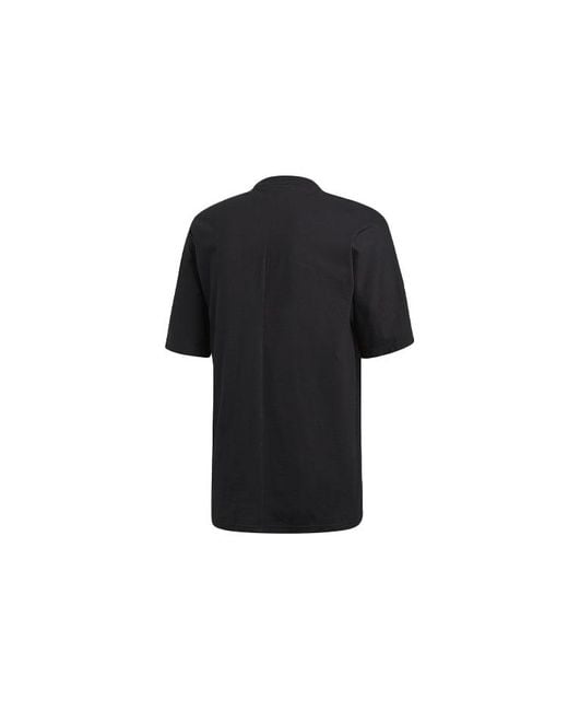 Adidas Black Originals Athleisure Casual Sports Printing Logo Alphabet Round Neck Short Sleeve for men