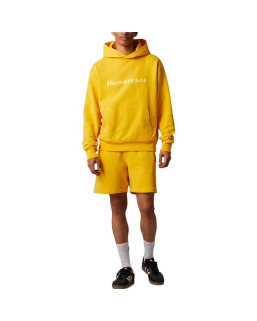 Adidas Yellow X Pharrell Humanrace Logo Hoodie for men