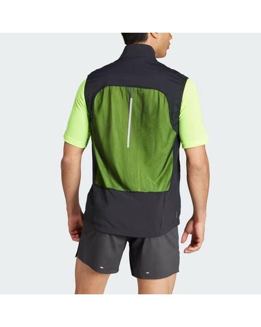 Adidas Blue Performance Weather-Resistant Running Jacket for men