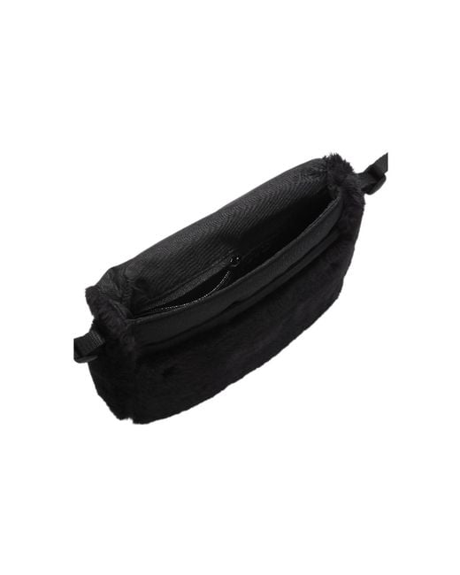Nike Black Sportswear Futura 365 Faux Fur Crossbody Bag 1L