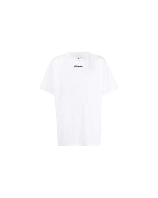 Off-White c/o Virgil Abloh White Back Arrow Printing Pattern Round Neck Short Sleeve Loose Fit for men