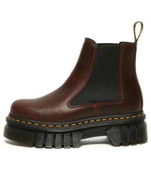 Dr. Martens Brown (Wmns) Audrick Brando Leather Platform Chelsea Boots