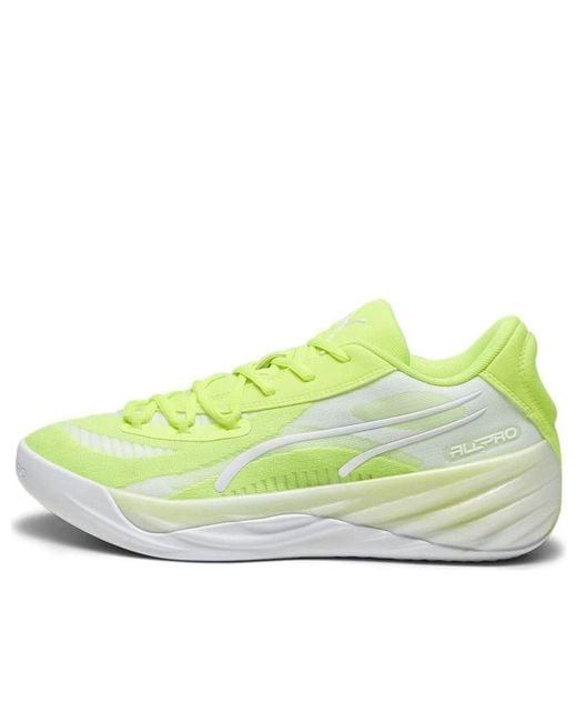 PUMA White All-Pro Nitro 'Lime Squeeze' for men
