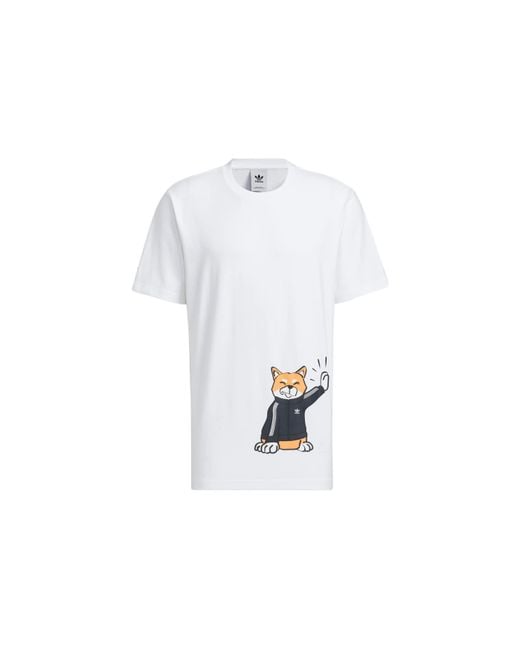 Adidas White Originals Graphic T-Shirts for men