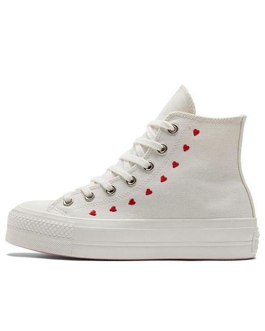 Converse Chuck Taylor All Star Lift Platform High 'embroidered Hearts -  White' | Lyst
