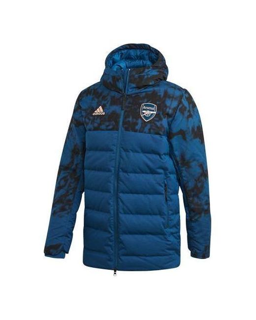 Adidas Blue Arsenal Soccer/Football Sports Hooded Down Jacket for men