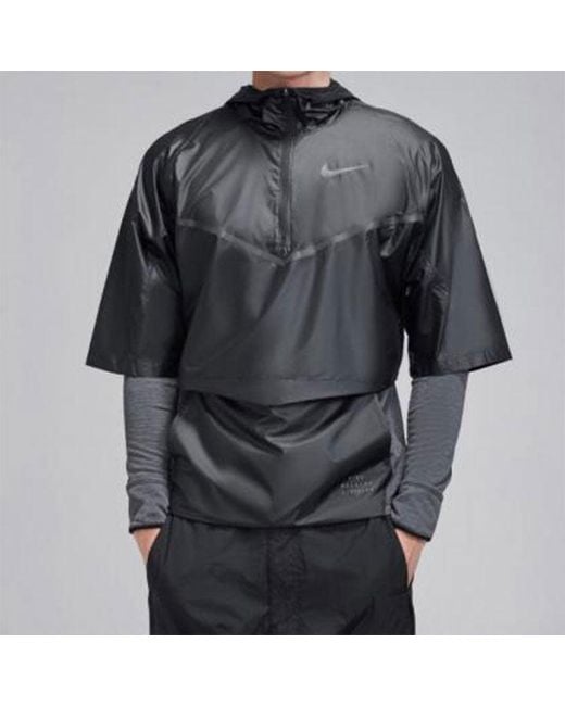 Nike Blue Splicing Logo Sports Cardigan Long Sleeves for men