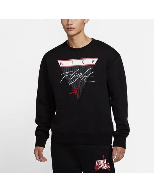 Nike Black Flight Print Crew-Neck Sports for men