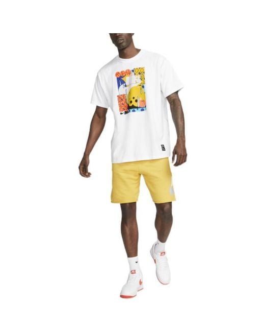 Nike White Smiling Face Basketball Pattern Printing Breathable Sports Short Sleeve for men