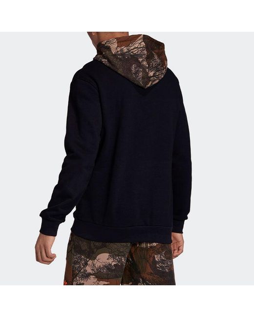 Adidas Blue Originals Camo Block Hdy Camouflage Logo Printing Pullover for men