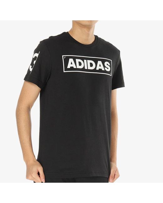 Adidas Black Adi 360 Logo Printing Sports Round Neck Short Sleeve for men