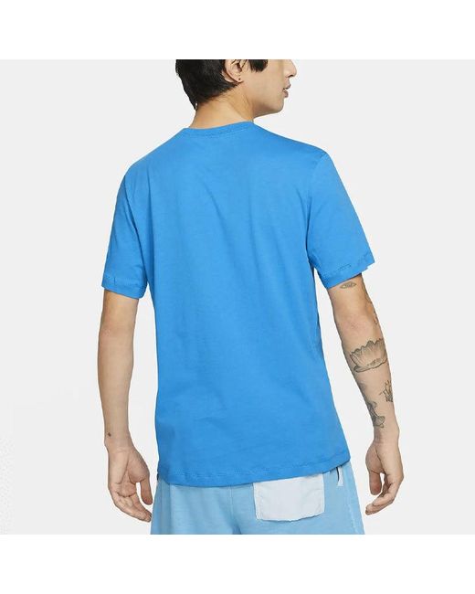 Nike Blue Just Doit Casual Sports Alphabet Printing Short Sleeve for men