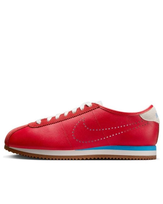 Nike Women's Red (Wmns) Cortez Leather 'University Perforated Swoosh'