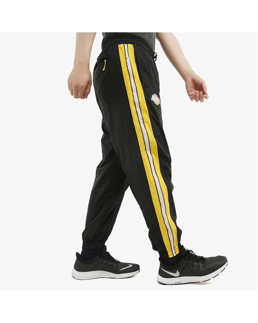 Nike Black Los Angeles Lakers Colorblock Woven Bundle Feet Sports Long Pants for men