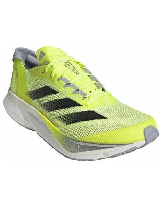 Adidas Yellow Adizero Boston 12 'Lucid Lemon Core Metallic' for men