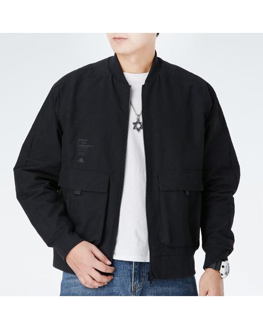 Adidas Blue Th Jkt Bomb Fleece Lined Stay Warm Casual Sports Jacket for men