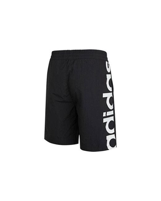 Adidas Black Neo Side Large Logo Athleisure Casual Sports Shorts for men