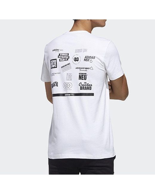 Adidas Blue Neo Faves Tee Sports Short Sleeve for men
