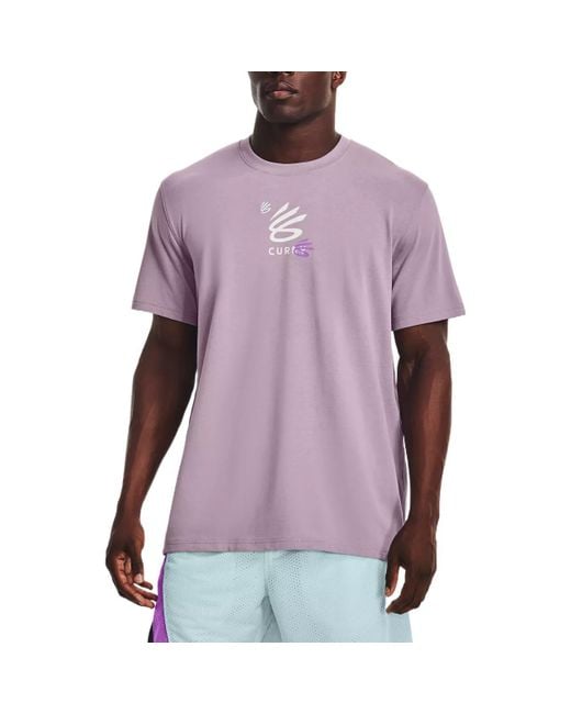 Under Armour Purple Curry 3's Hvyweight T-Shirt 'Lilac' for men