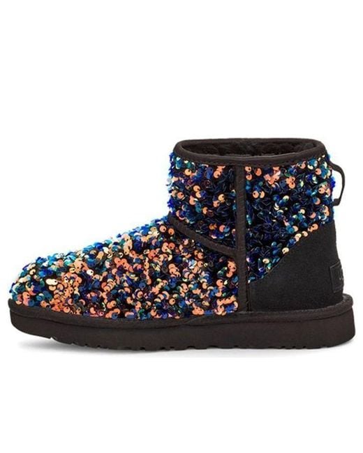 Ugg Blue (Wmns) Classic Mini Stellar Sequin Snow Boots