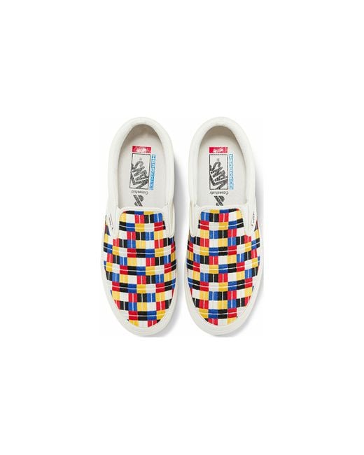 Vans White Classic Slip-On Vlt Lx X Casestudy 'Multi Cherkered' for men