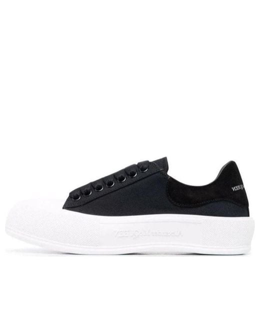 McQueen Black Deck Skate Plimsoll Lace Up Sole' for men