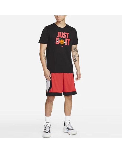 Nike Black Just Do It Alphabet Printing Round Neck Short Sleeve for men