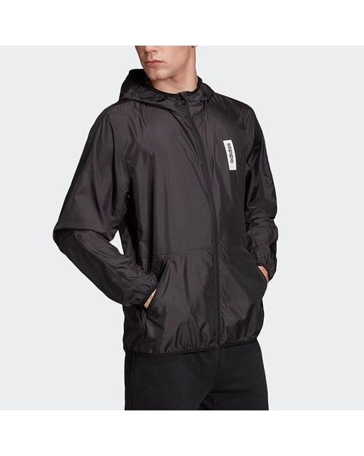 Adidas Green Casual Sports Hooded Windproof Woven Jacket for men