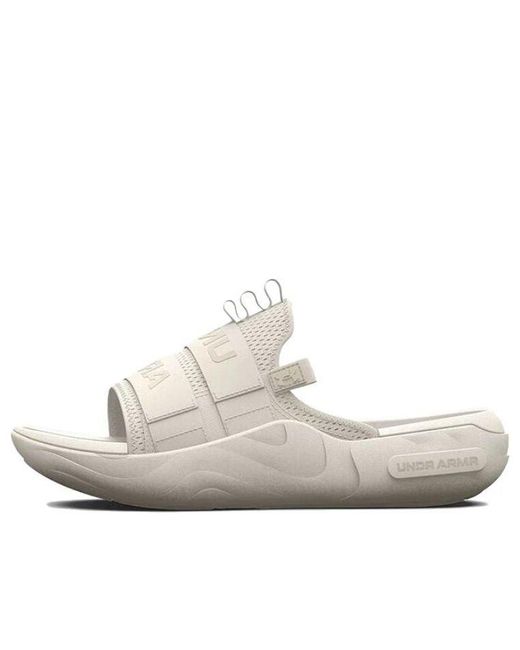 Under Armour White Ua Alpha 2.0 Slides for men