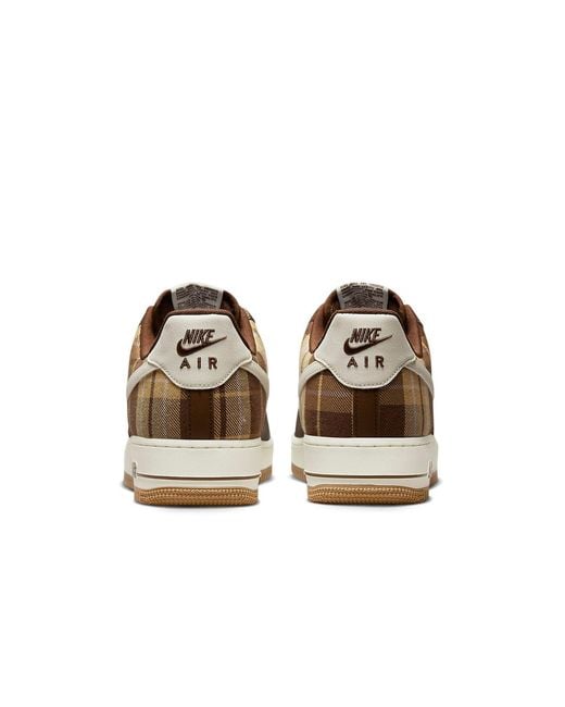 Nike Brown Air Force 1 Low "Plaid" Shoes for men