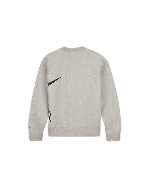 Nike Gray Air X Kim Jones Logo Print Velvet Crew Neck Sweater
