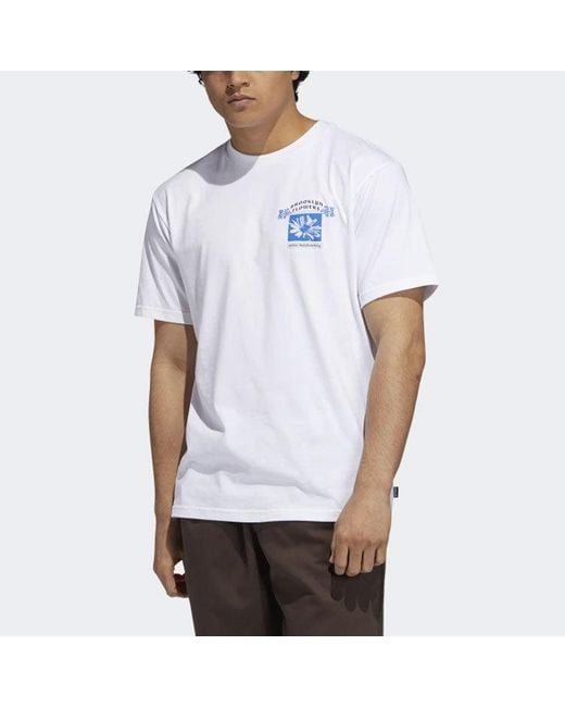 Adidas Blue Originals Bk Tee Back Printing Sports Round Neck Short Sleeve for men