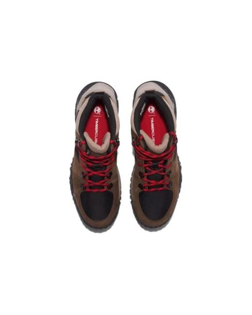Timberland Brown Motion Scramble Mid Lace-Up Waterproof Hikers 'Dark Nubuck' for men