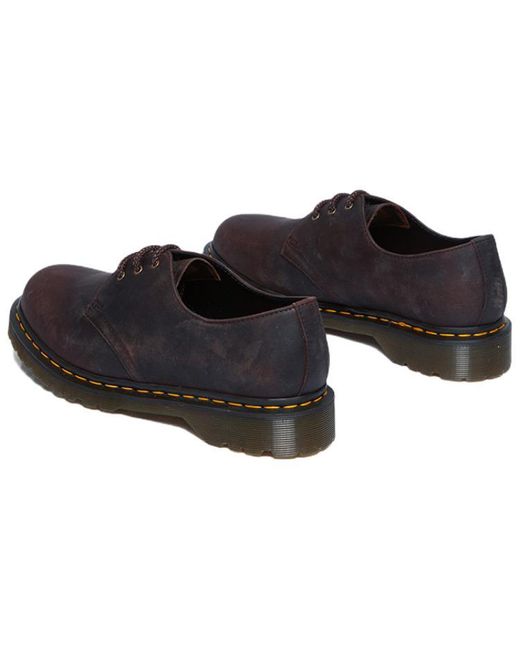Dr. Martens Brown 1461 Waxed Full Grain Leather Oxford Shoes 'Chestnut'